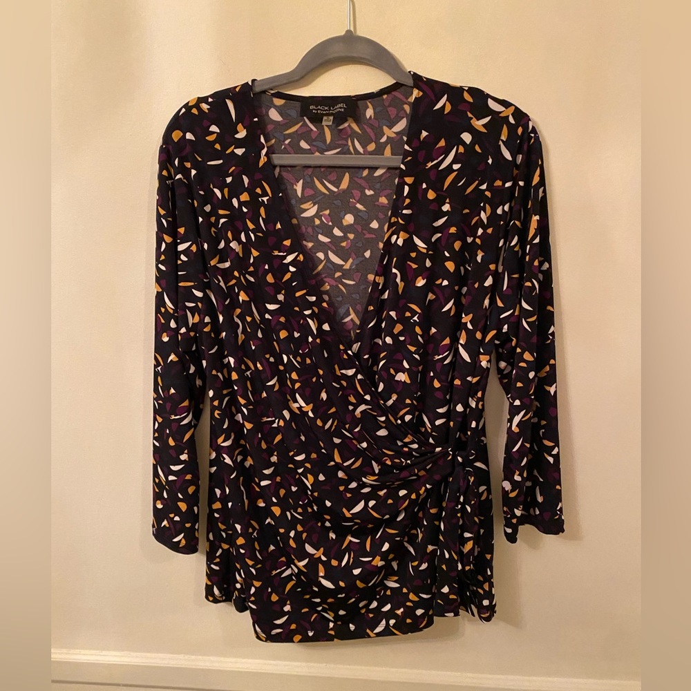 Evan Picone Black Label women’s wrap/tie top. Size XL.